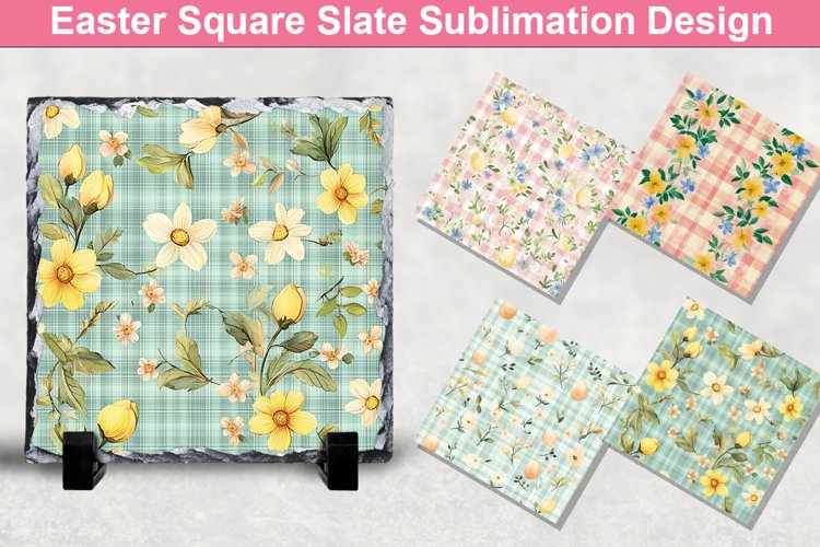 Easter Spring Square Sublimation Slate Design