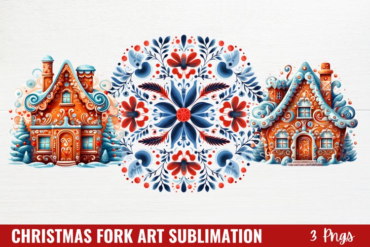 Christmas Fork Art Sublimation Clipart