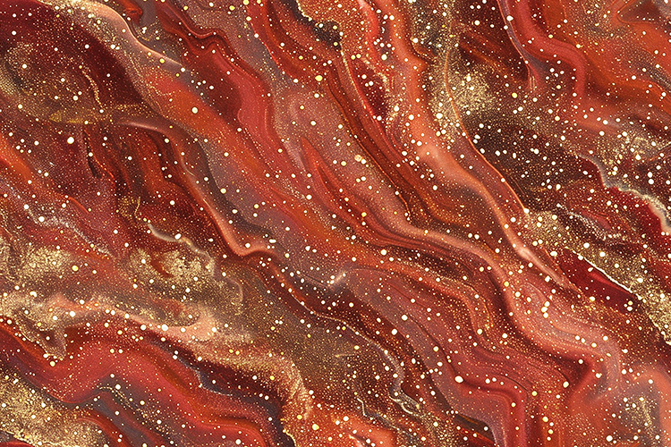 Autumn Copper and Crimson Liquid Marble Background