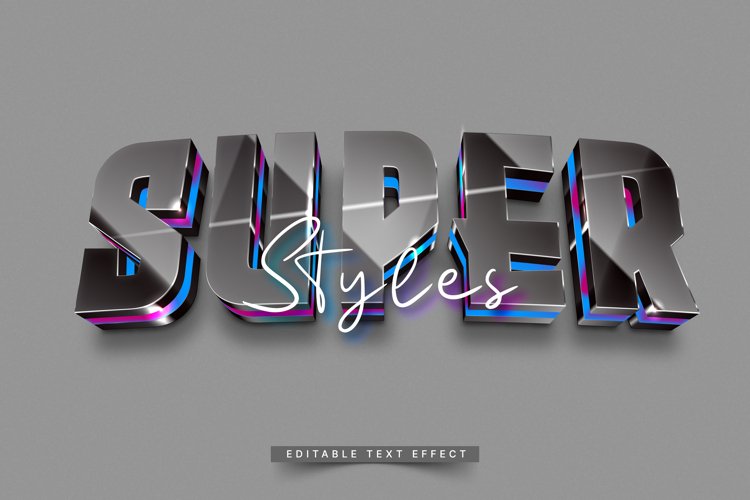 Editable Text Effect for Illustrator. Vector Graphic styles example image 1