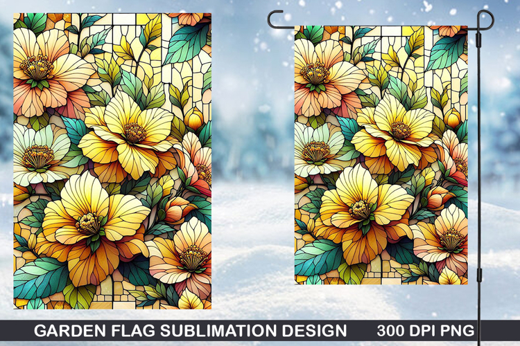 Flowers Garden Flag Sublimation| Autumn Garden Flag PNG