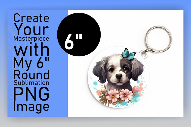 Round Watercolor Dog Decor example image 1