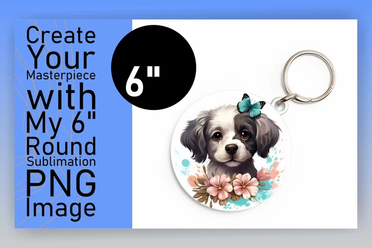 Round Watercolor Dog Decor