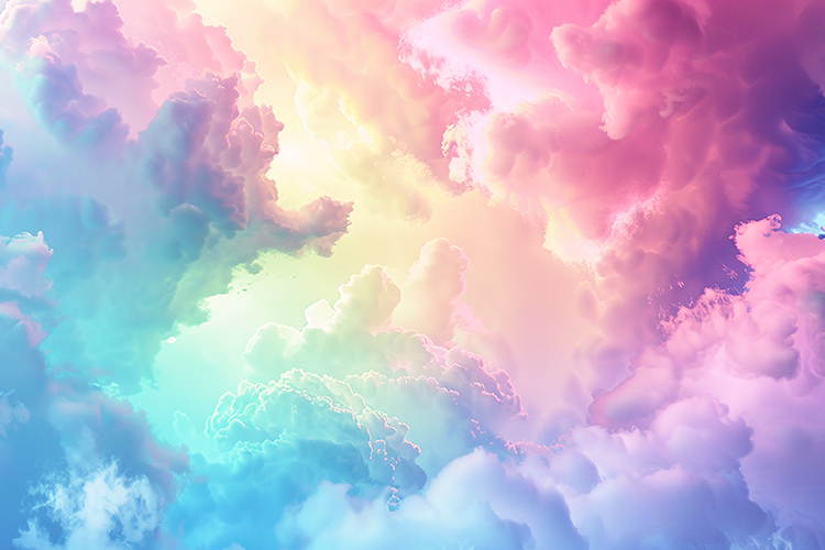 Colorful sky filled with fluffy clouds