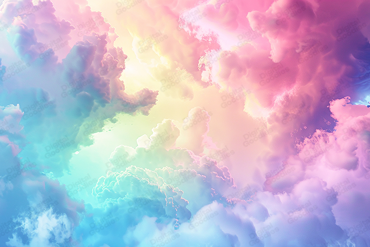 Vibrant Pastel Cotton Candy Sky Background