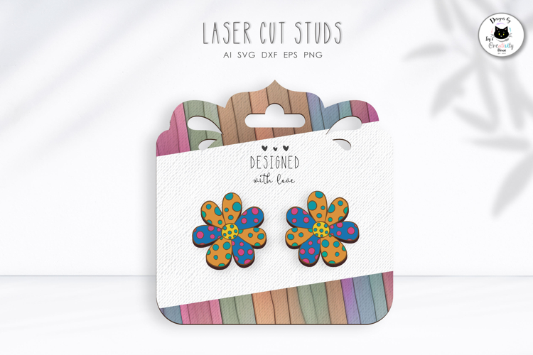 Boho Stud Earrings SVG | Floral Earrings Laser Cut