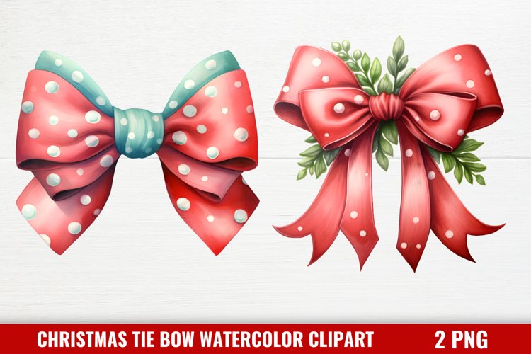 Christmas Tie Bow Sublimation Clipart
