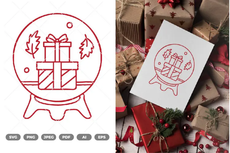 Christmas Crystal Ball SVG & Clipart