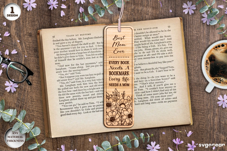 Mother's Day Bookmark Laser Cut | Glowforge | SVG