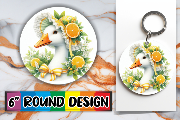 Unique Circle Keychain Magic PNG, Goose