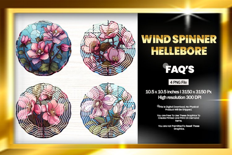 Hellebore Wind Spinner Sublimation - 04 Variations example image 1