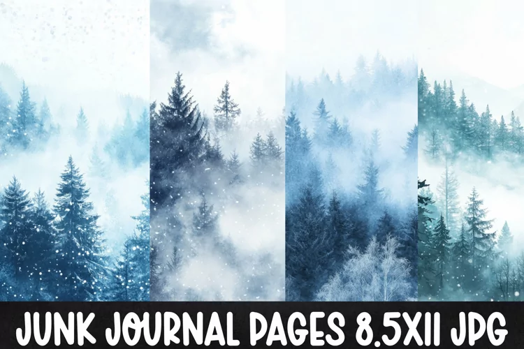 4 Christmas Digital Papers I Christmas Junk Journal Pages