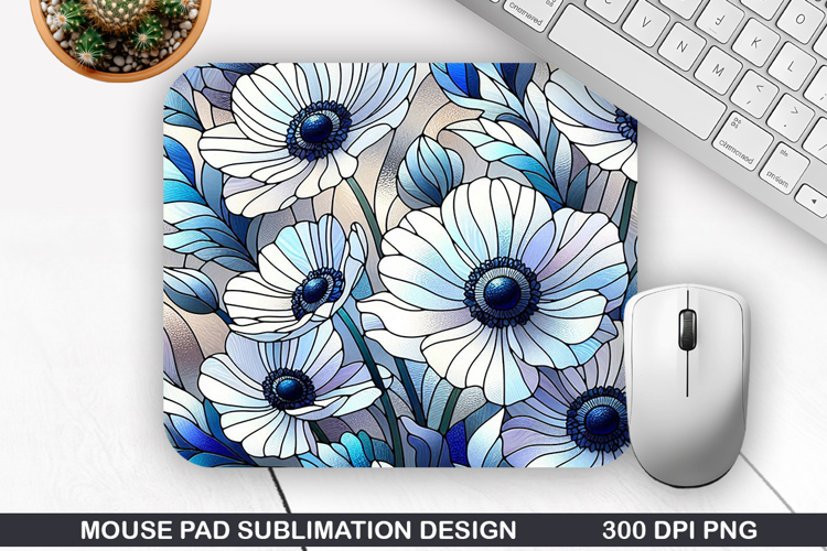 Mouse Pad Sublimation, Winter Flower Mouse Pad PNG Design
