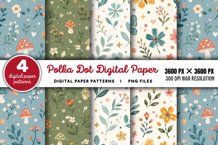 Polka Dot Digital Paper PNG