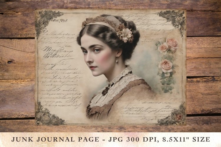 Printable Junk Journal Pages victorian girl / woman 5