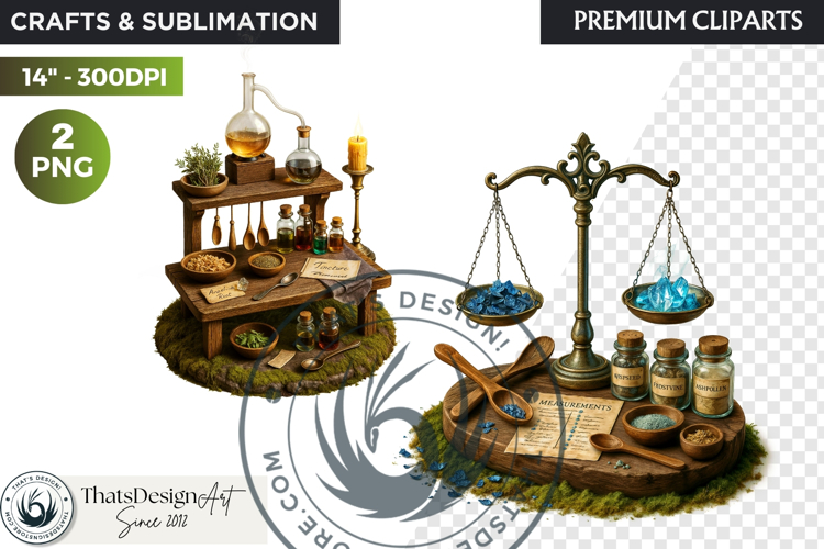 Cosy Witchs Apothecary magic Clipart PNG witchcraft graphic