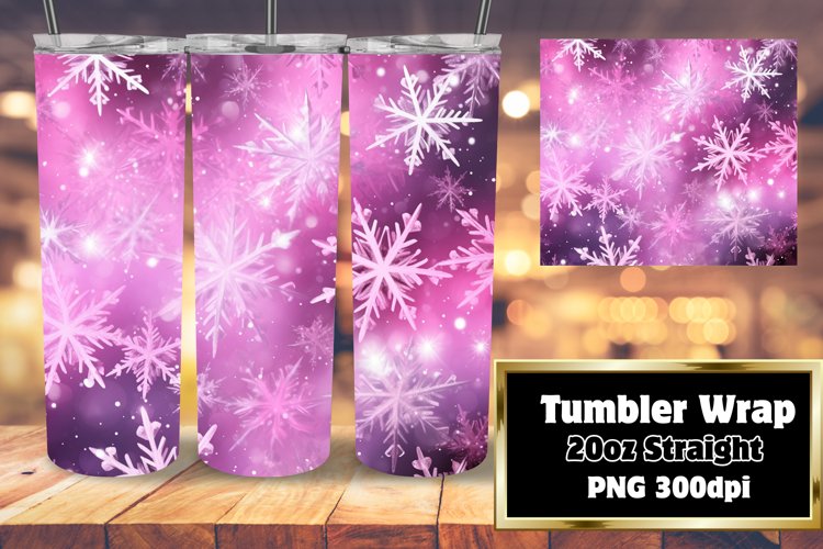 3D Snowflakes Winter Charm Tumbler Design 20oz