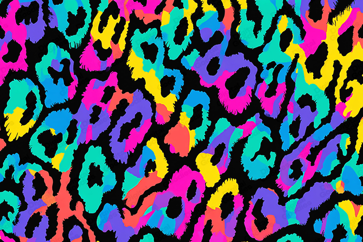 Vibrant Rainbow Leopard Print Background