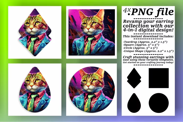 Kitty Kaleidoscope: Colorful Sublimation Designs