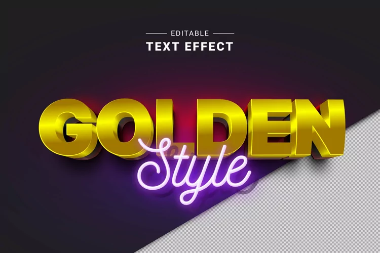 Editable Text Effect for Illustrator. Vector Graphic styles