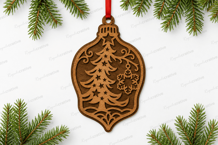 Christmas Tree Ornament Laser Cut SVG , Christmas tree SVG