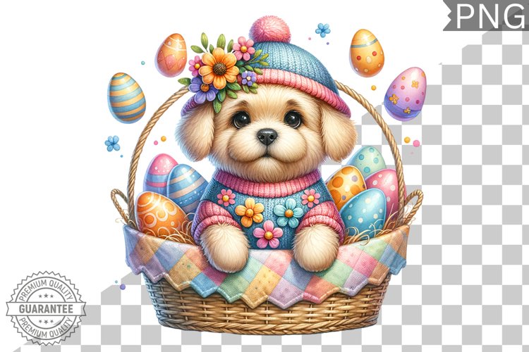 Easter Dog Sublimation - Easter Clipart PNG Design example image 1