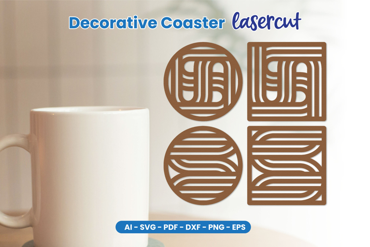 Wooden Decorative Coaster Lasercut