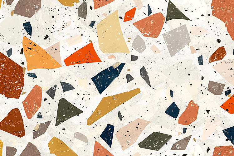 Distressed Terrazzo Stone Mosaic Background