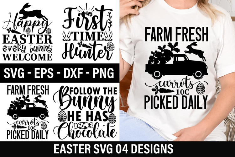 Easter SVG Design - Farm fresh carrots 10c picked