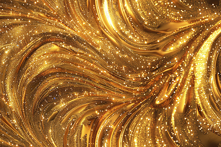 Golden Liquid Glitter Swirl Background