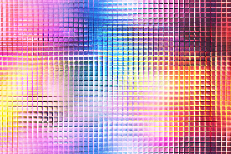 Prismatic Rainbow Geometric Square Grid Background