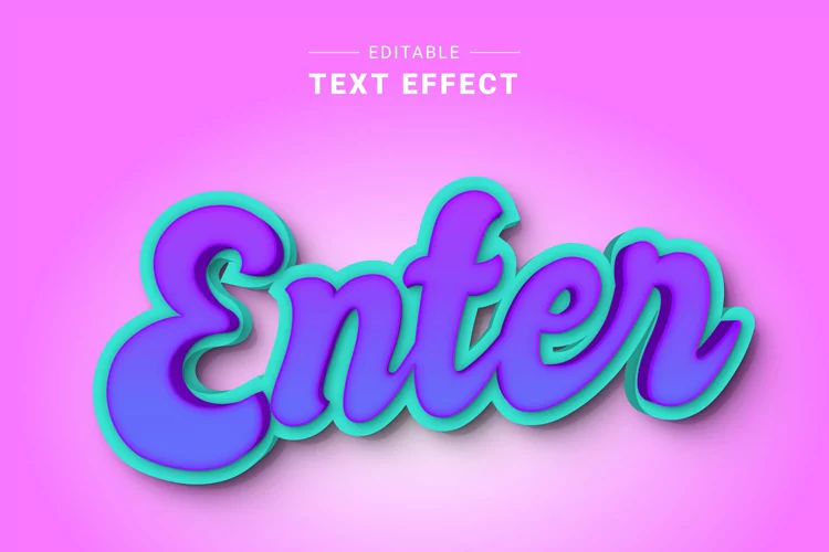 Editable Text Effect for Illustrator. Vector Graphic styles