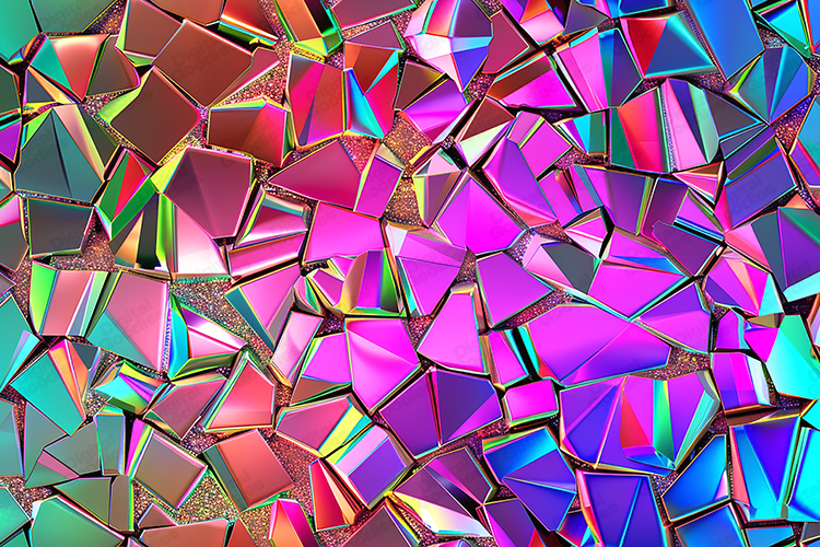 Vibrant Prismatic Rainbow Crystal Mosaic Background