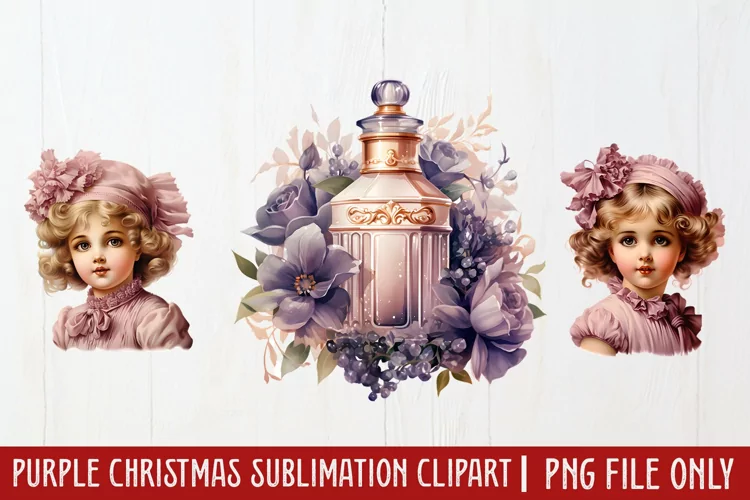 Purple Christmas Sublimation clipart