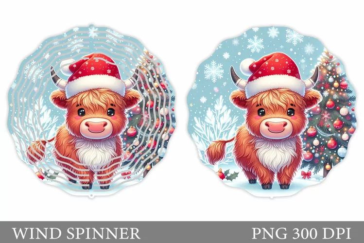 Christmas Cow Wind Spinner. Christmas Wind Spinner Design