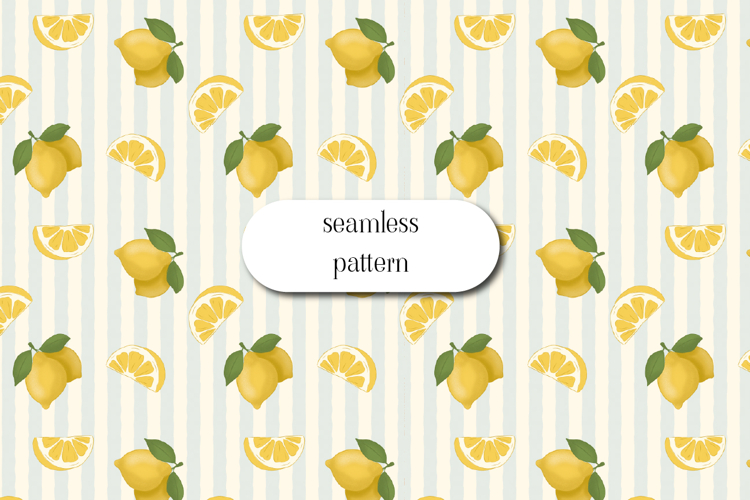 Lemon Stripe Coastal Seamless Summer Pattern