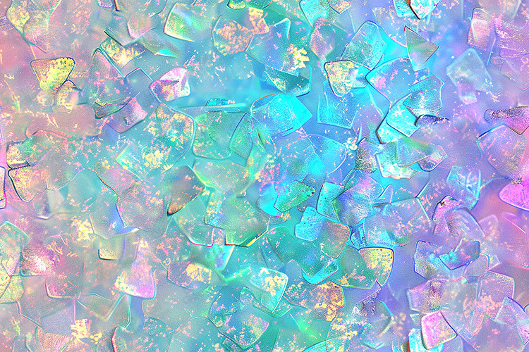 Pastel Holographic Shattered Glass Iridescent Background