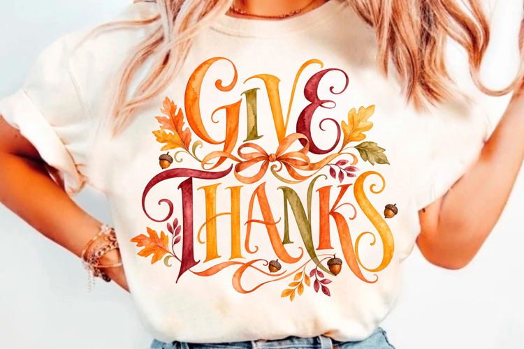 Fall T-shirt design PNG Thanksgiving quotes PNG
