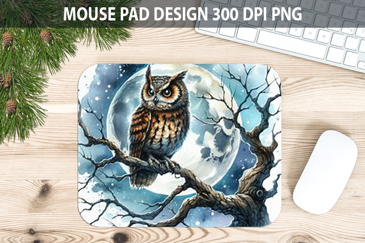 Owl Mouse pad Sublimation - Halloween Animal PNG Design