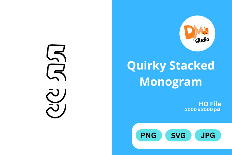 Quirky Stacked Monogram