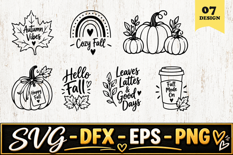 Autumn Fall Pumpkin Designs SVG PNG