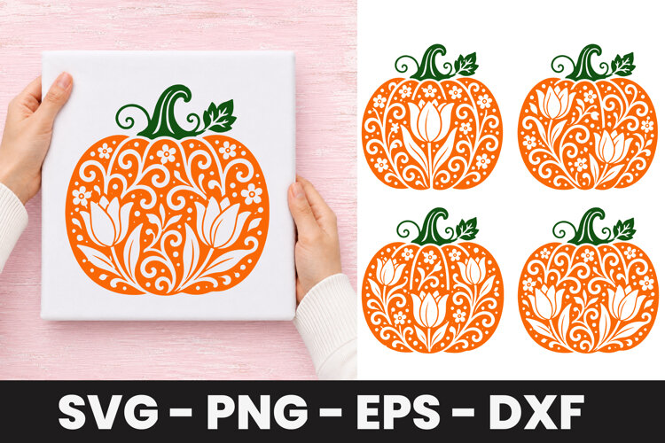 Elegant Tulip Pumpkin SVG PNG example image 1