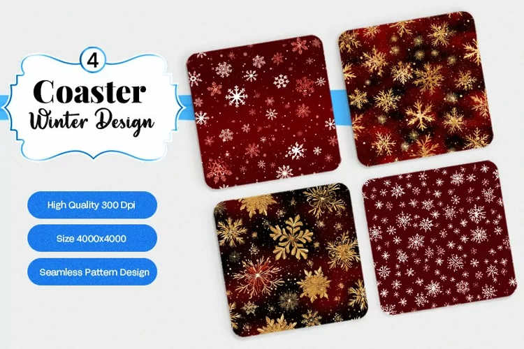 Square Coaster winter snow Sublimation