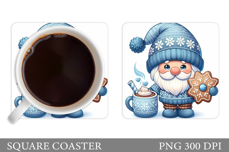 Christmas Gnome Coaster. Christmas Coaster Sublimation