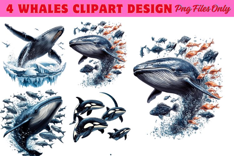 Whales Clipart design PNG