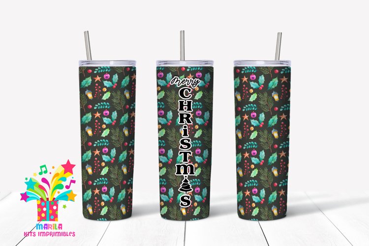 Merry Christmas Skinny tumbler Sublimation #5 example image 1