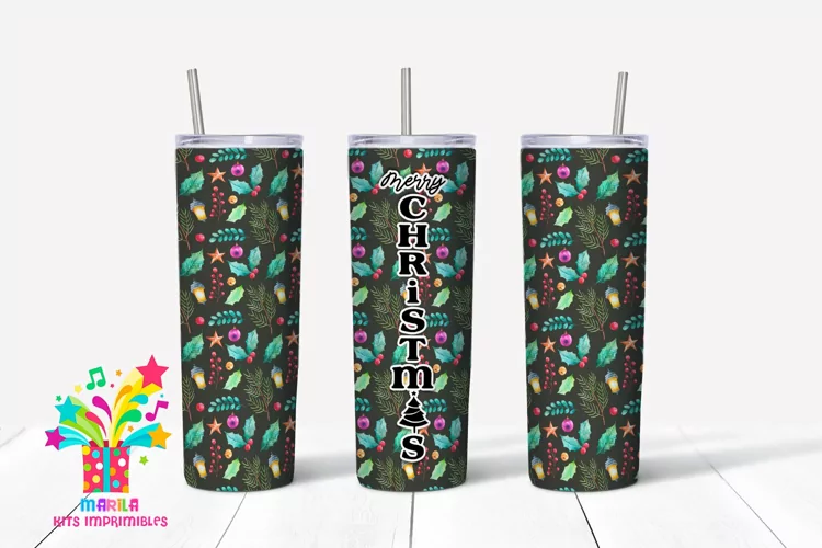Merry Christmas Skinny tumbler Sublimation #5
