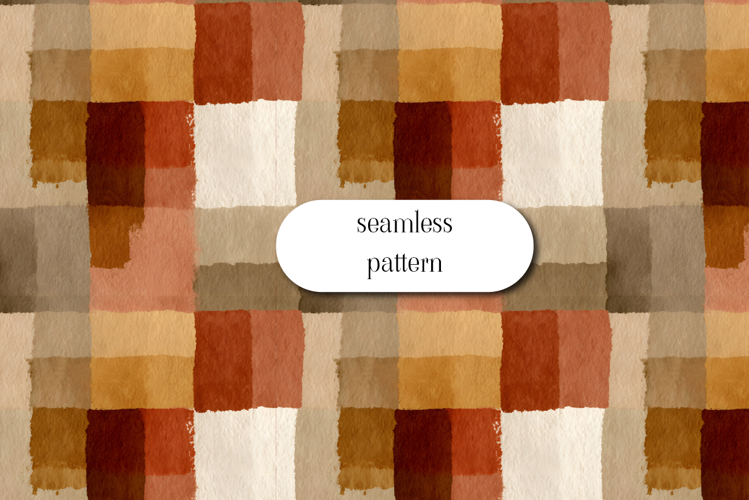 Watercolor Autumn Plaid Seamless Check Pattern