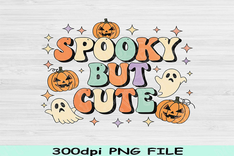 Spooky But Cute PNG, Halloween Sublimation Design Cute Ghost