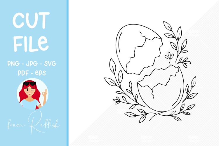 Easter SVG Line Art Cut File